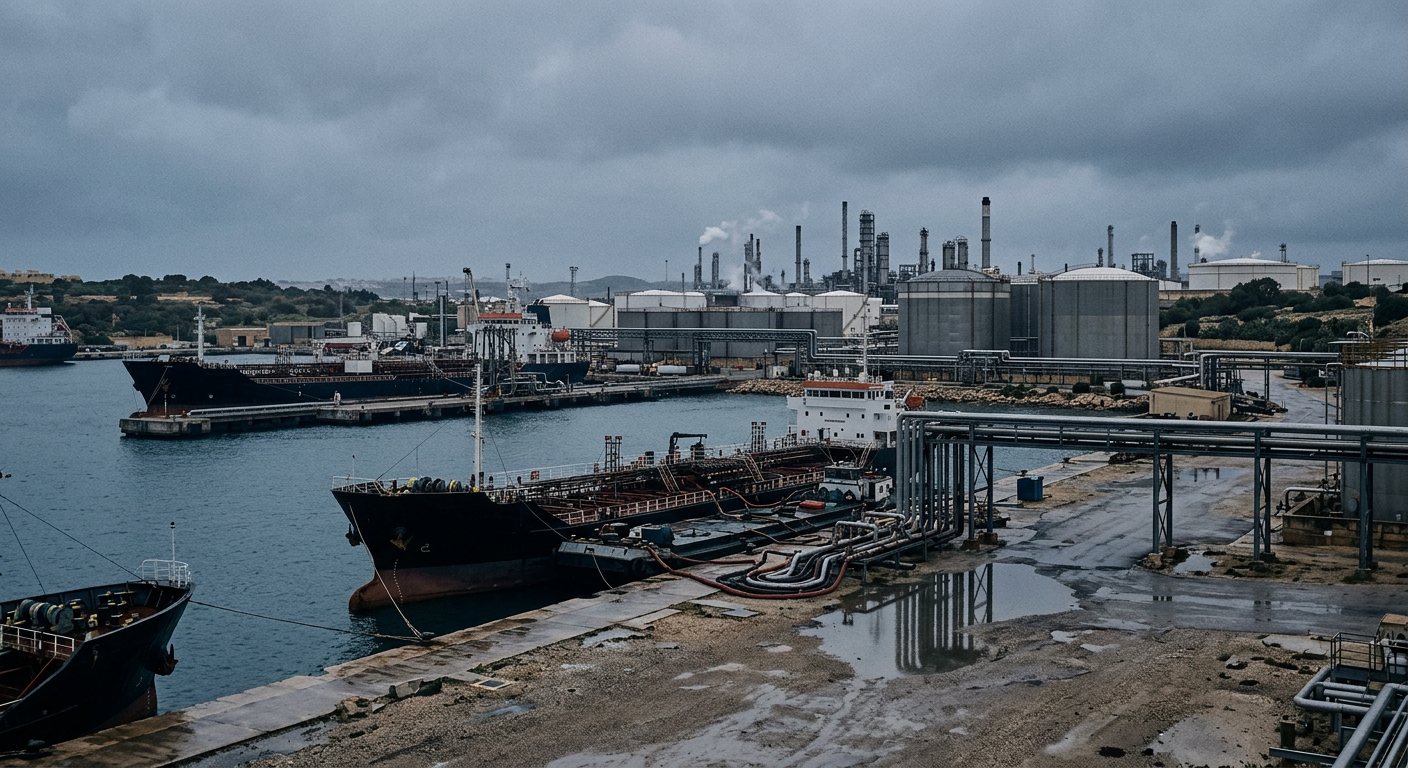 Illustrative industrial scene accompanying coverage of Malta Bunkering Market Adapts to Med ECA Mandates and Infrastructure Bottlenecks