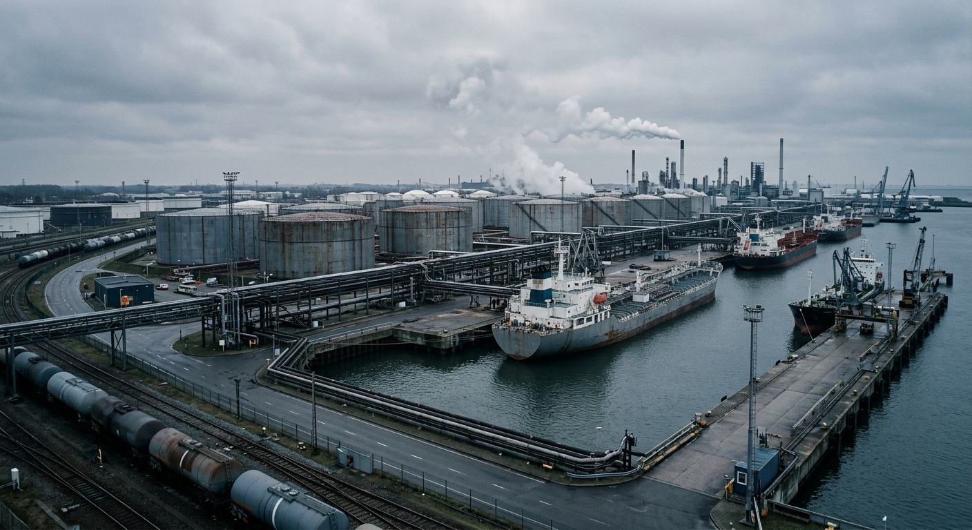 Illustrative industrial scene accompanying coverage of Alkagesta Gains Approval for Platts EMEA Naphtha MOC Process